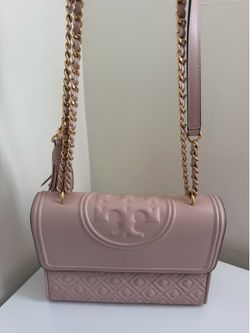 Tory Burch Blush Pink Quilted Fleming Shoulder Bag