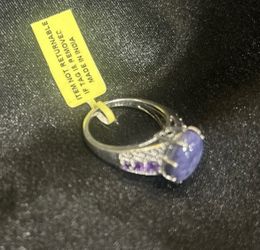 Women’s Sterling Silver Amethyst Stone Ring Size 7