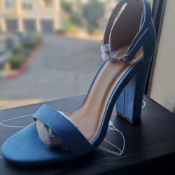 Blue High Heel Shoes Size 6