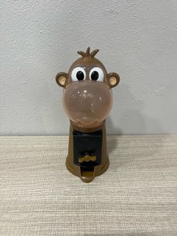 Monkey Shaped Gumball Machine 7.5 Inch Plastic Novelty Candy Dispenser Brown