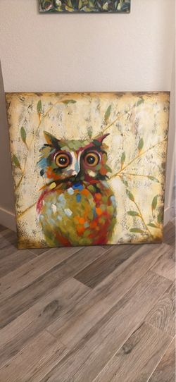 Oversized Colorful Owl Canvas Wall Art – 39.5” x 39.5”