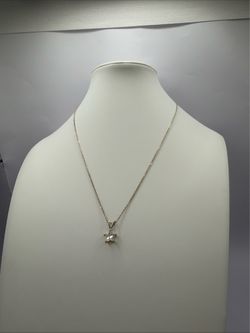 925 sterling Silver Chain Necklace with Crystal Pendant