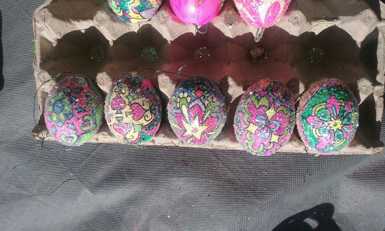 Hand painted ,blown,real decorated eggs.