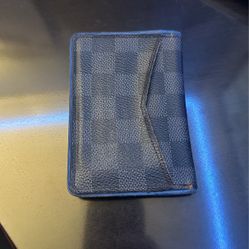 Louis Vutton Wallet Card Holder Blue/Black Authentic 