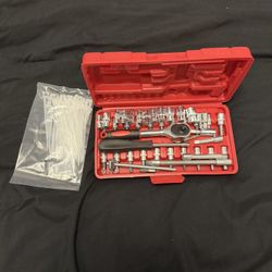 Socket & Ratchet Tool Set with Case + Zip Ties Bundle