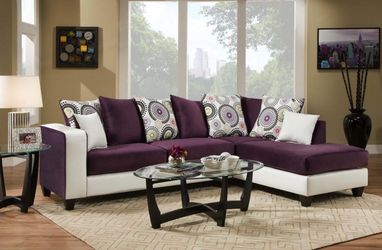 New Purple & White Sectional (NO CREDIT CHECK FINANCING)