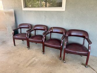 4/ Chairs with Accent Nail Trim and Casters