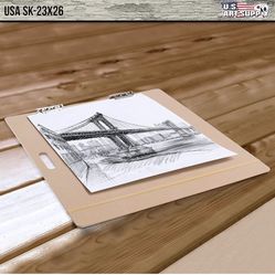 U.S. Art Supply 23" x 26" Artist Sketch Tote Board - Great for Classroom, Studio or Field Use