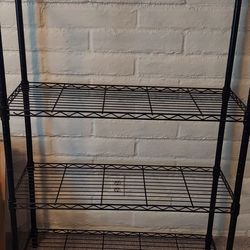 Black wire rack shelves