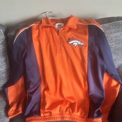 Denver Broncos Quarter Zip Jacket - Vibrant Orange 