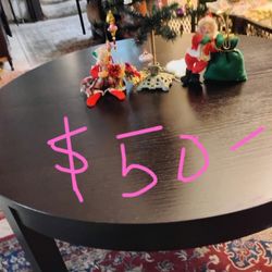 Ikea Bjursta Dining Table Round With Built In Extension. Black Brown