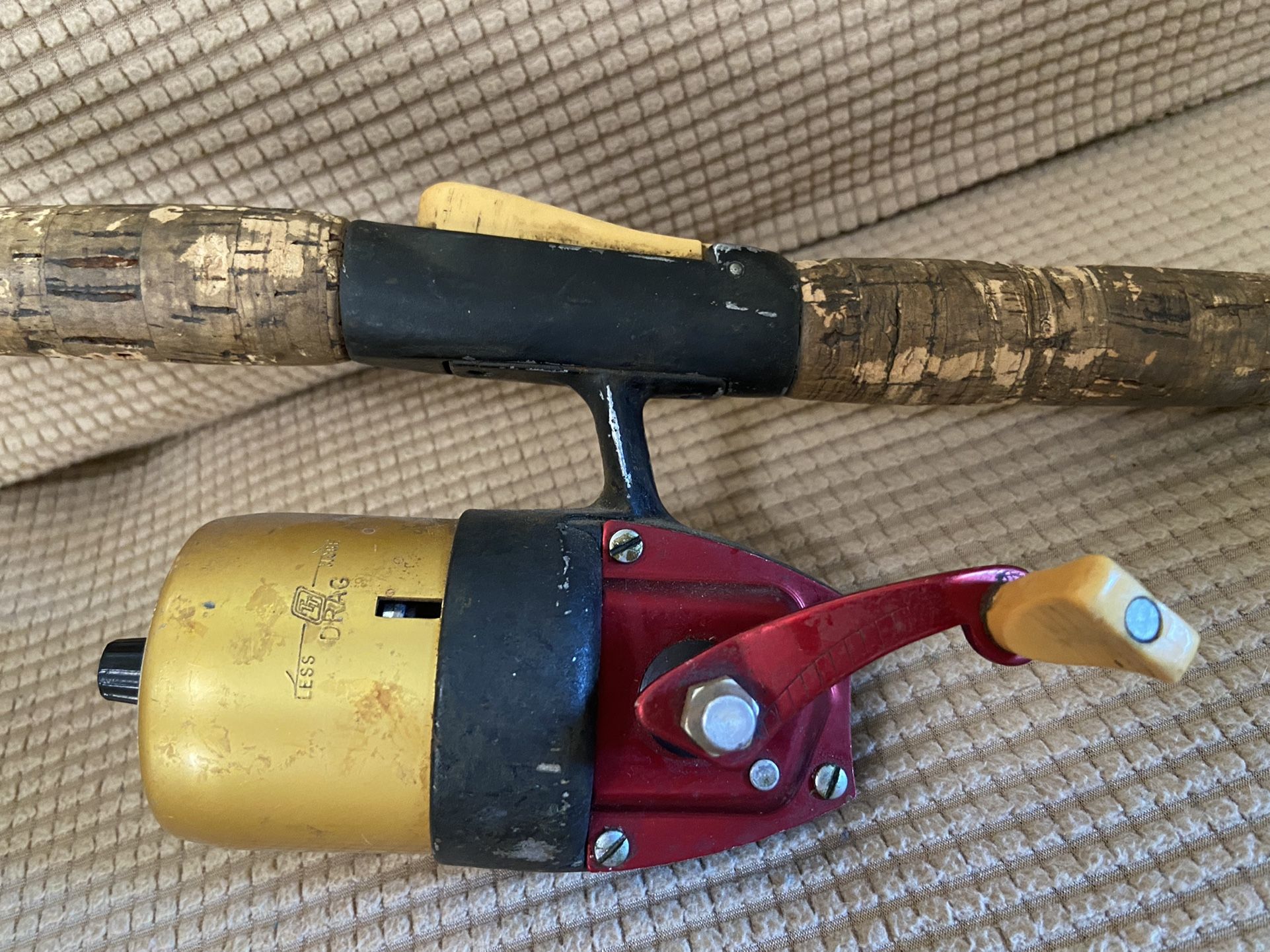 Vintage True Temper Gold Uni-Spin 63 Rod & Reel Combo