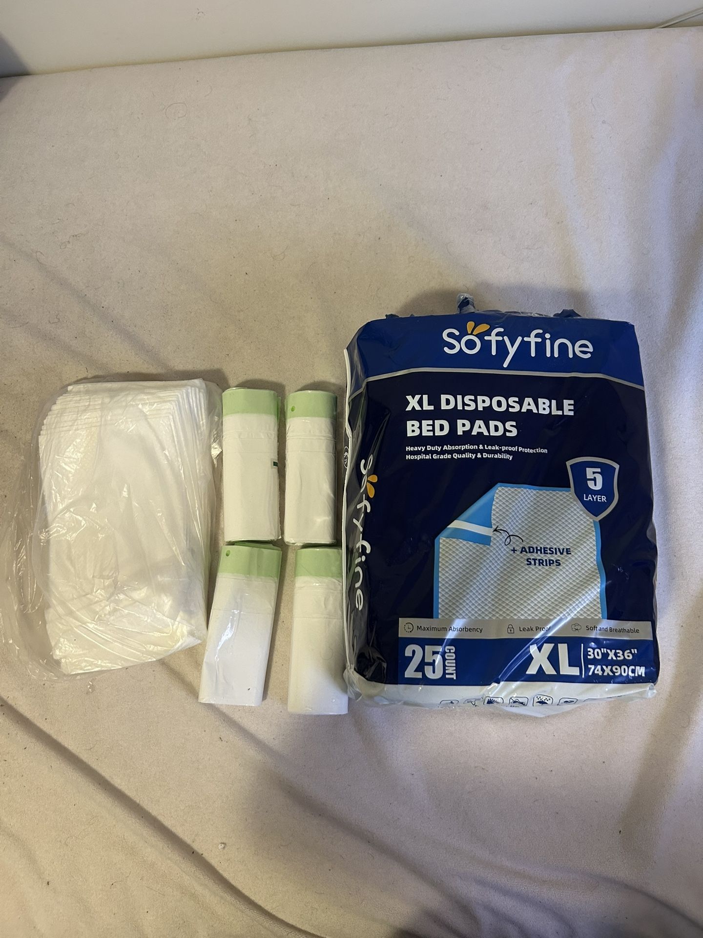 Disposable Bed Pads And Commode Liners And Bags