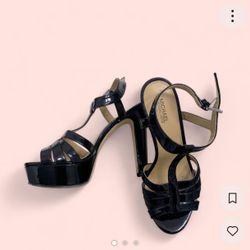 Michael Kors black patent platform heels