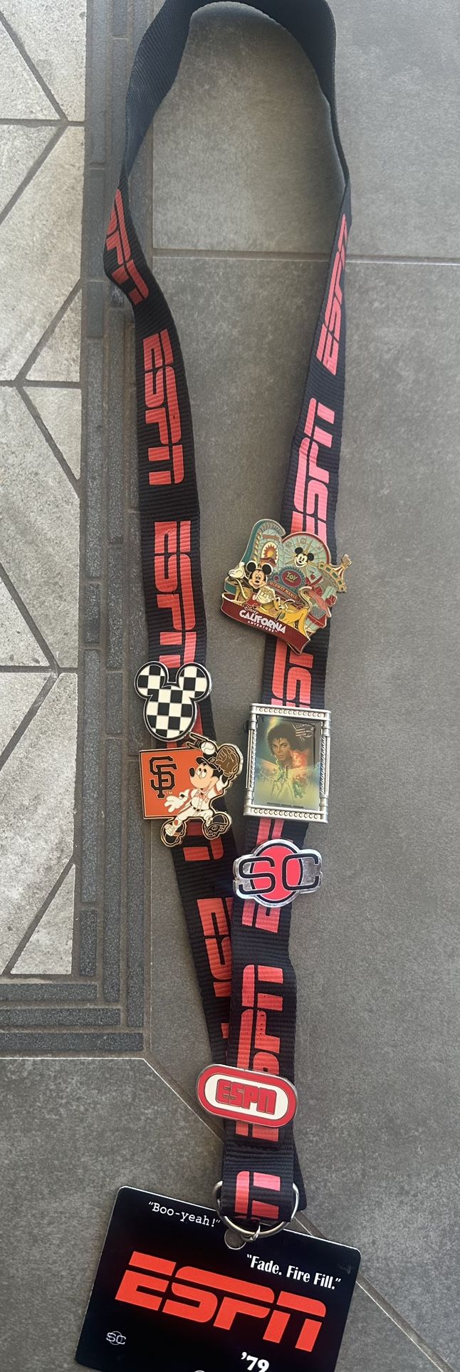 ESPN DISNEY LANYARD WITH TRADING PIN BUNDLE