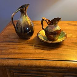 Decorative Pitchers And Saucer