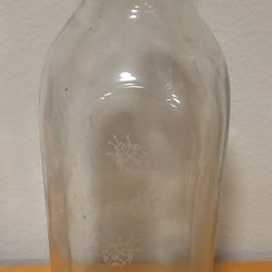 Vintage 1 Litre Milk Bottle w/etched Ladybugs 