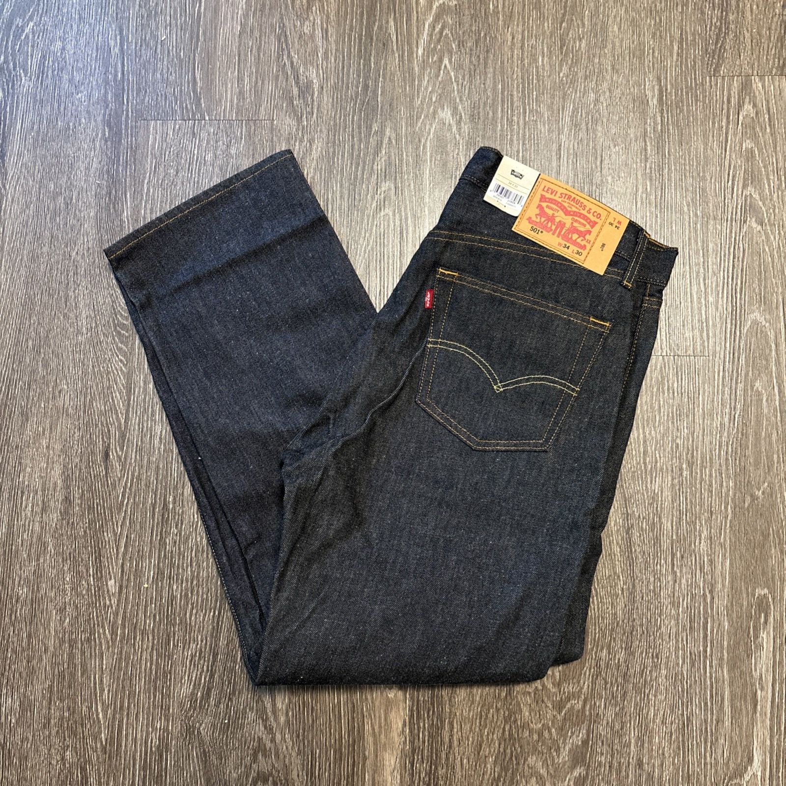 LEVI’S 501 Men’s Jeans Size 34x30 Button Fly Straight Leg Charcoal Gray NWT
