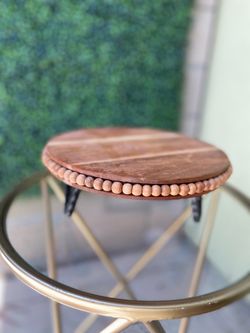 Wood + metal Decorative stand / kitchen decor