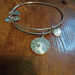 Alex And Ani Sparkle Unicorn Charm Bangle Bracelet
