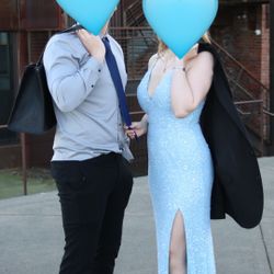 Beautiful Baby Blue Sequin Gown 