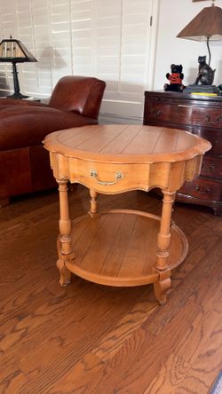 Solid oak side table