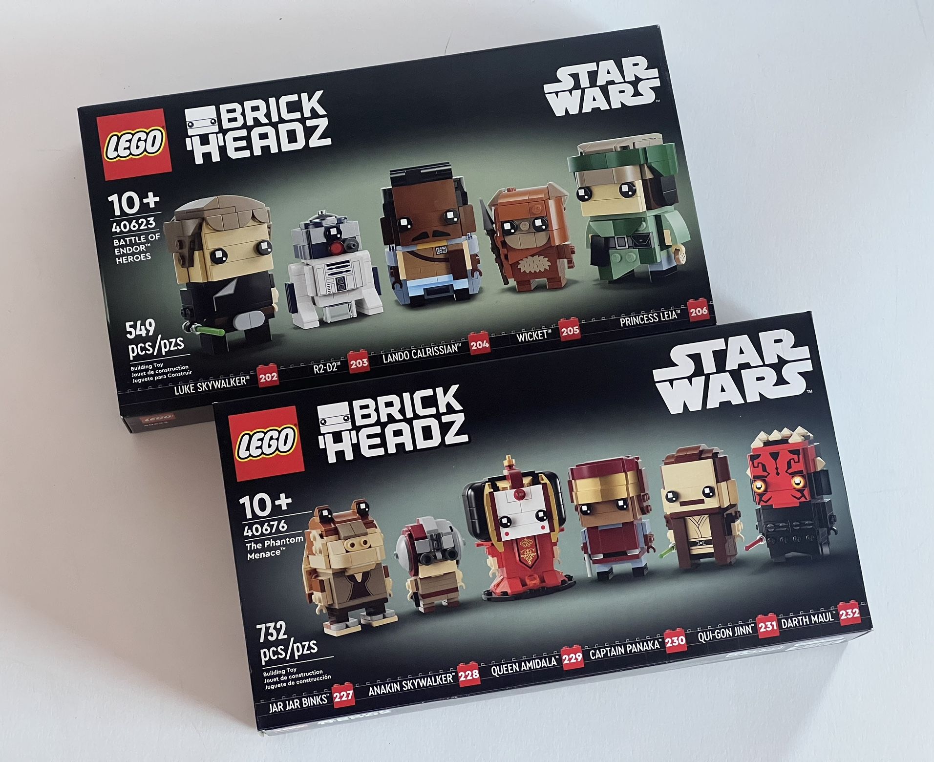 Lego THE PHANTOM MENACE And ENDOR HEROES Brickheadz Bundle