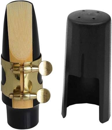 Brand New Tenor Saxophone Mouthpiece with One Reed Golden Plated Ligature and Plastic Cap