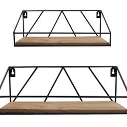 NEW! 2 Pack Wall Shelf Solid Wood Shelves for Wall Organizers and Storage Spice Rack Wall Mount, Rustic Decor