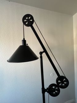 Descartes Pulley System Floor Lamp with Metal Shade - 70" Tall