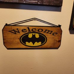 Batman Sign Made From Wood