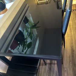 Glass And Metal Table