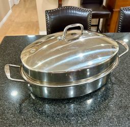 Stainless Steel Oval Roaster with Lid