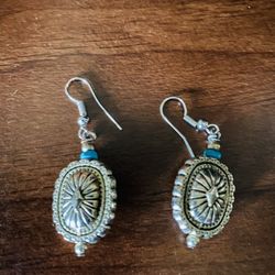  Sliver Turquoise (Cowgirl Concho Earrings 