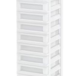 9 -Drawers White Rolling Plastic Storage Drawer cart