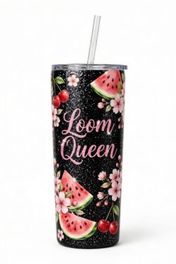 Loom Queen Tumbler - Watermelon Cherry Blossom 20oz Glitter