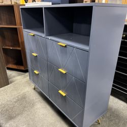 Dresser with 6 Drawers (White Black Grey Blue Teal Available) (New In Box) / Cómoda con 6 cajones (blanco, negro, gris, azul verde azulado disponible)