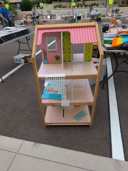 Wooden Kids Dollhouse Three Story
