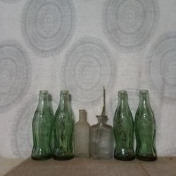 Four Vintage Coca Cola Bottles Small Blob Top Bottle Vintage Get Well Soon Bottle 