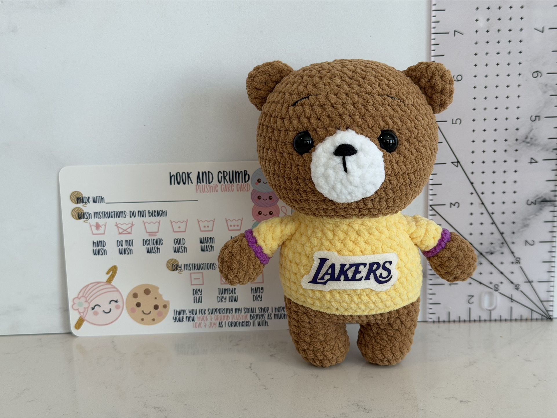 Lakers Inspired Handmade Crochet Teddy Bear