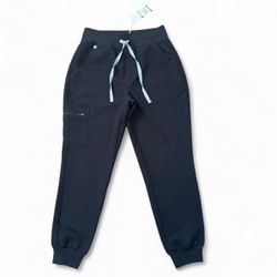Figs black zamora high waisted yoga waistband petite trouser pants