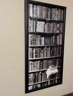 Large Framed Bookshelf Wall Art Print