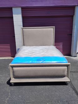 Queen bed frame with mattress