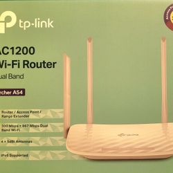 TP‑Link Archer A54 AC1200 Dual‑Band Wi‑Fi Router – Like New, With Box & Accessories