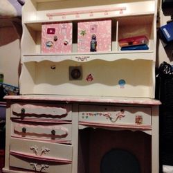French Provincial Desk With Book Case