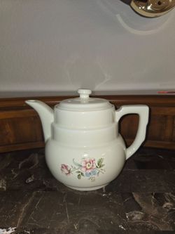 Vintage 1930's Hall China Enterprise Aluminum Drip-O-Lator Rose Teapot with Lid