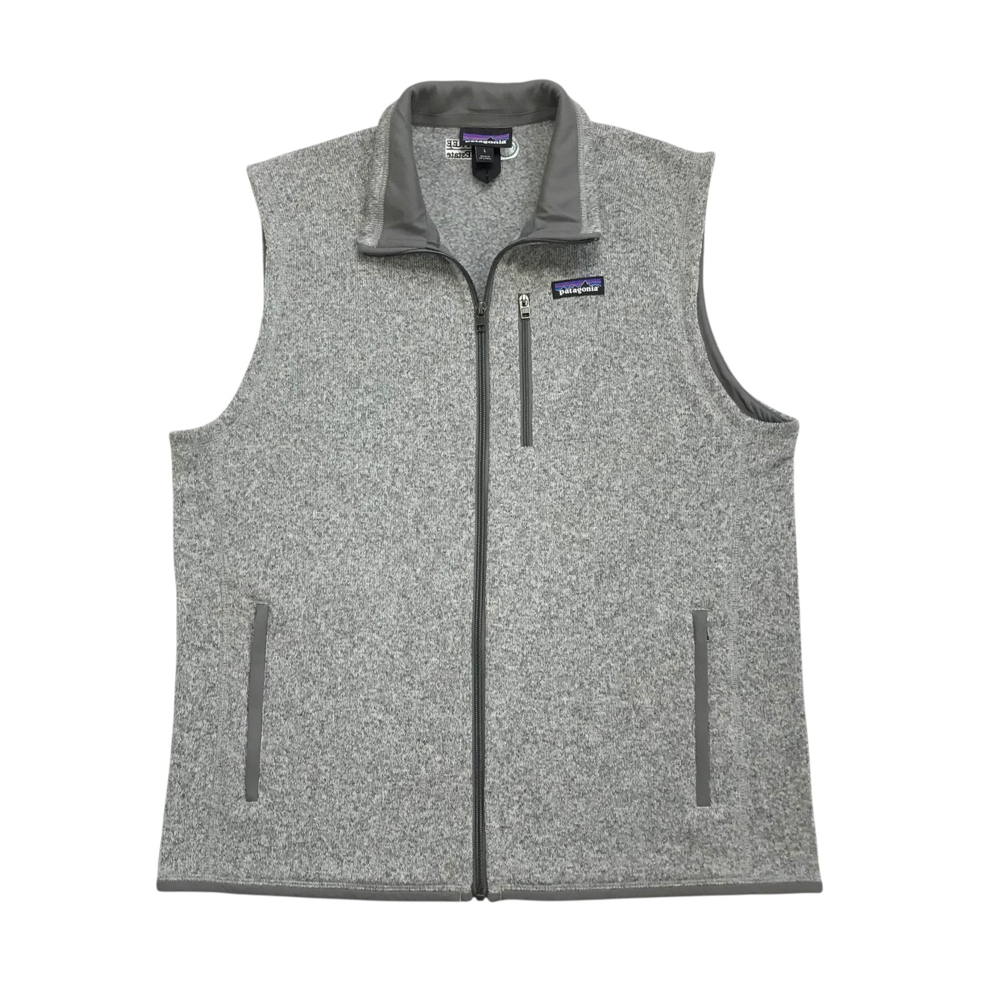 PATAGONIA BETTER SWEATER VEST LARGE L MENS GRAY FLEECE JACKET SWEATSHIRT ZIP UP