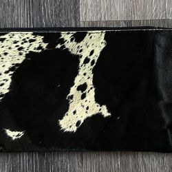 Cowhide clutch purse