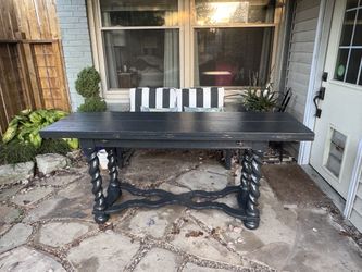 Vintage Barley Twist Folding Dining Table – 6' – Sherwin-Williams Greenblack