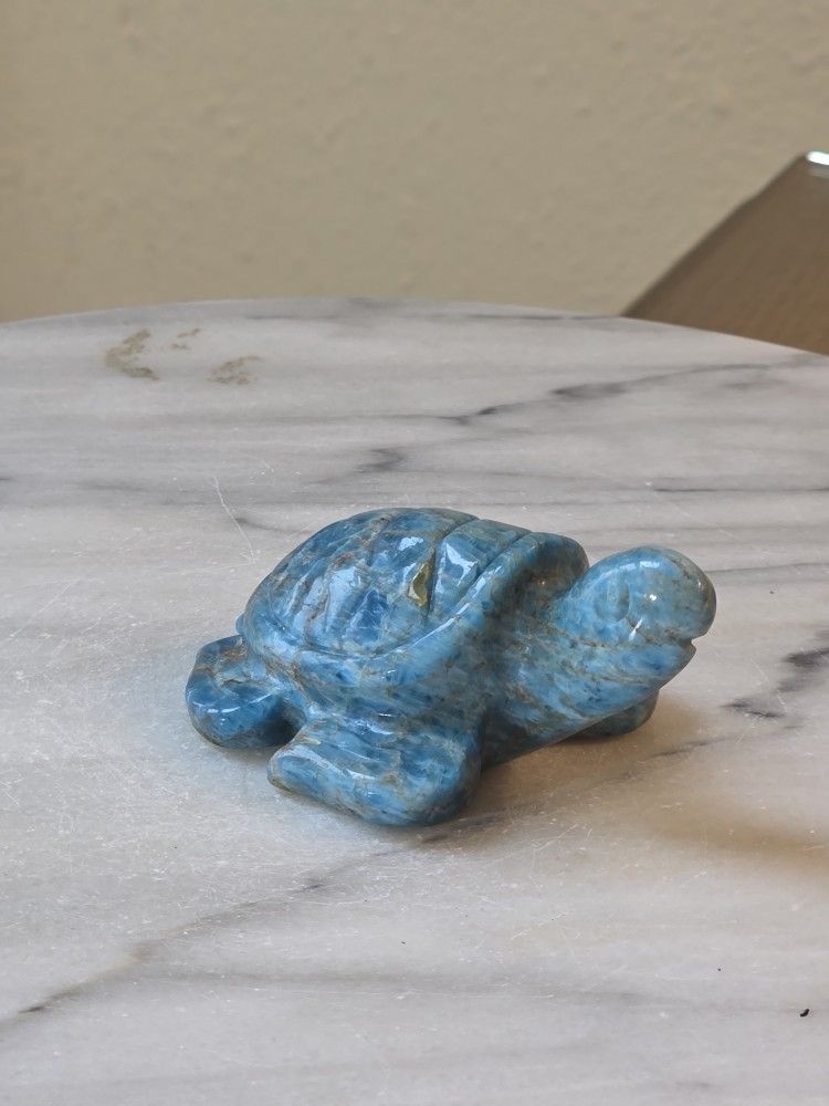 3" Approximately Blue Apatite Turtle Quartz Crystal 